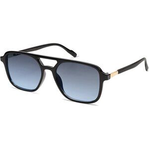 Sojos Women Mens Blue Grading Trendy Rectangle Retro Aviator Shades Sunglasses